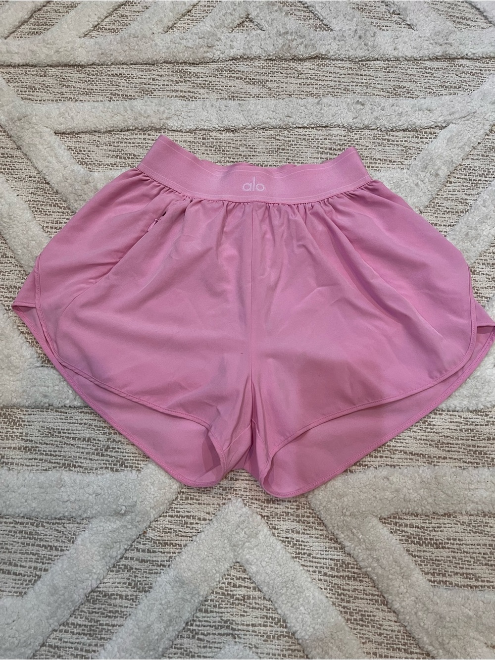 ALO Match Point Candy Heart Pink XS Athletic Shorts